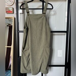 Olive Green Overall Dress